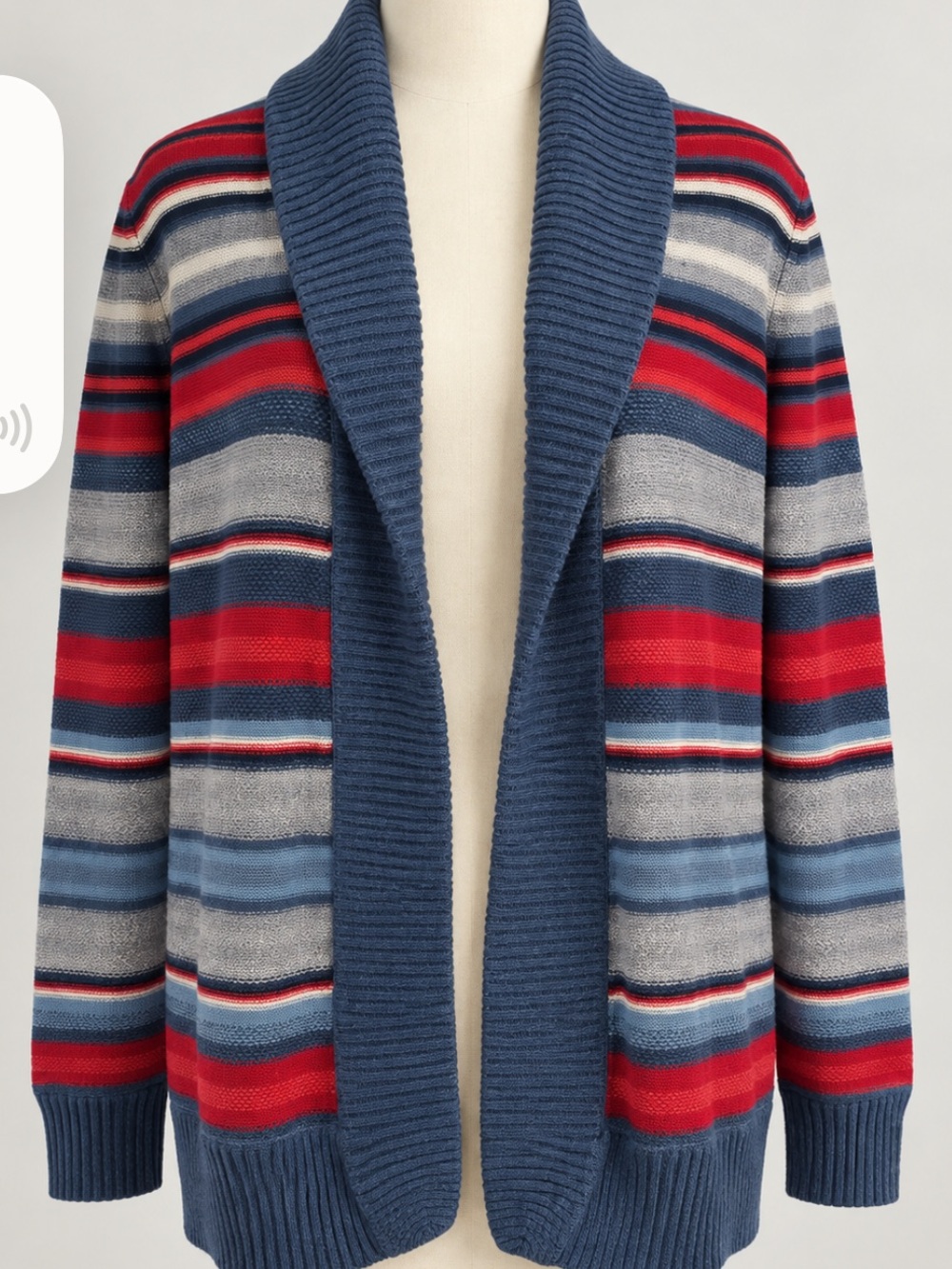 Lauren Ralph Lauren Southwestern Serape Striped Shawl Collar Cardigan